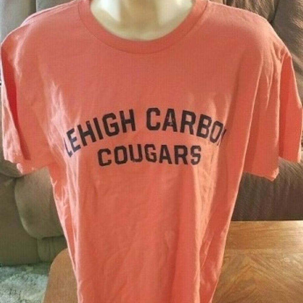 Lehigh Carbon Cougars Coral Color T-Shirt Size Med
